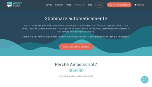 Amberscript main page