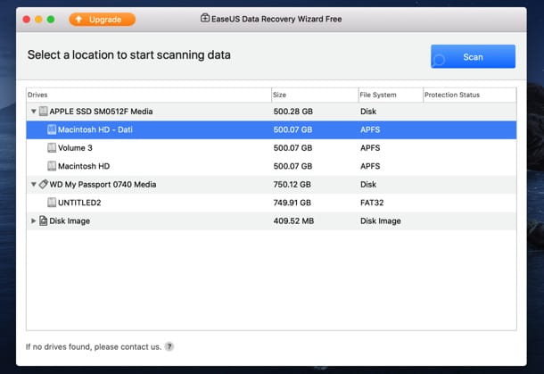 EaseUS Data Recovery Wizard per Mac