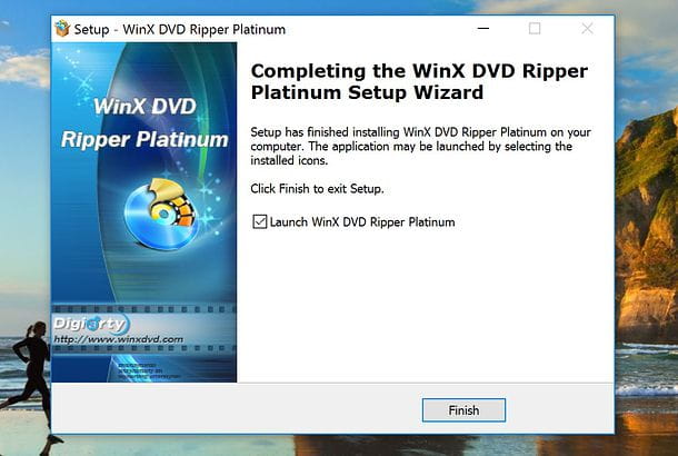 WinX DVD Ripper Platinum installation on Windows