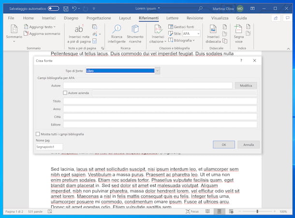 Word bibliographic sources