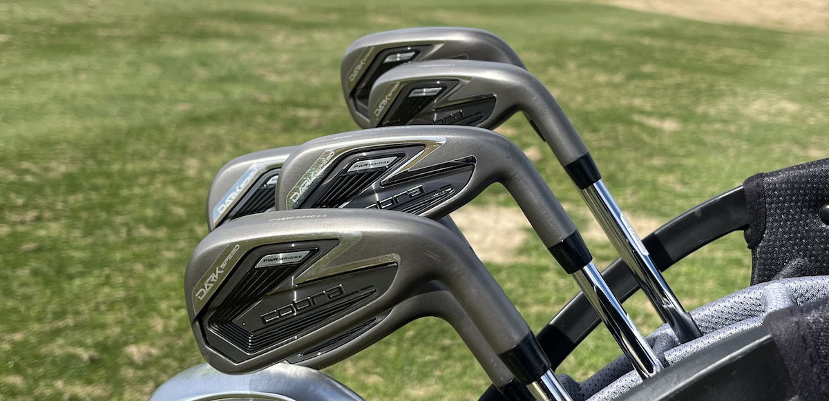 Cobra Darkspeed Irons at a testing session.