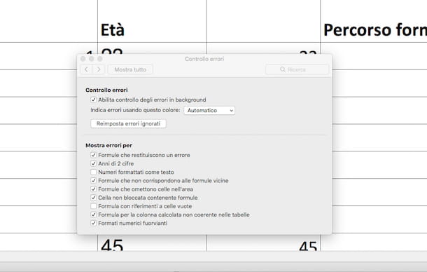 Error checking in Excel