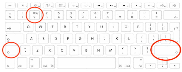 Key combination to make snail on Mac with English keyboard