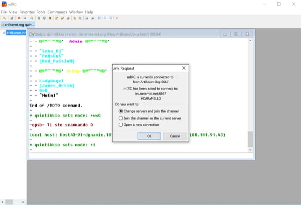 Italian IRC servers and channels to download movies from mIRC