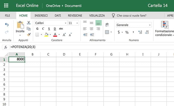 How to raise to power in Excel