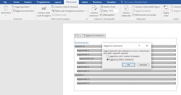 How to make table of contents in Word