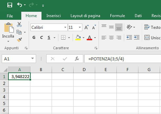 How to raise to power in Excel