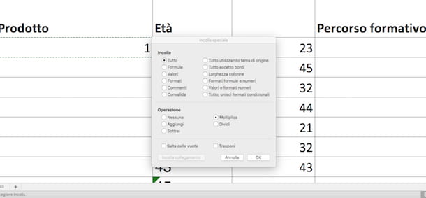 Multiply in Excel