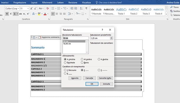 How to align index numbers in Word