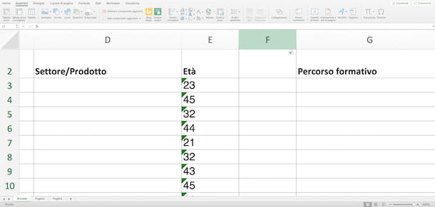 New Column in Excel