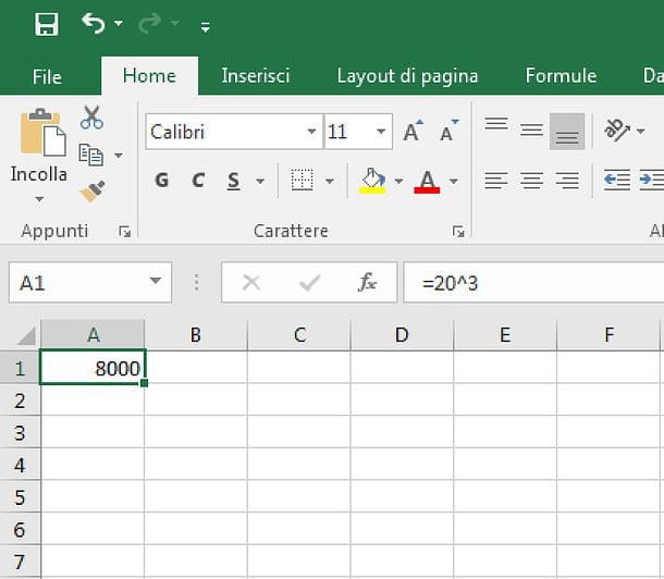 How to raise to power in Excel