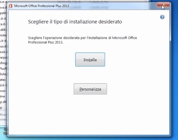 Screenshot showing how to activate Office 2013