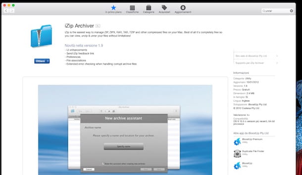 Screenshot showing how to open RAR with Mac