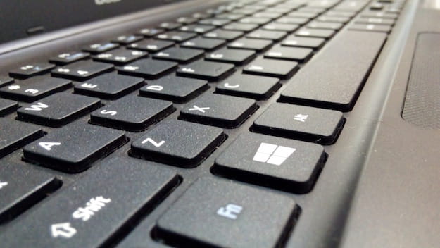 Photo showing the keyboard of a Windows 10 computer