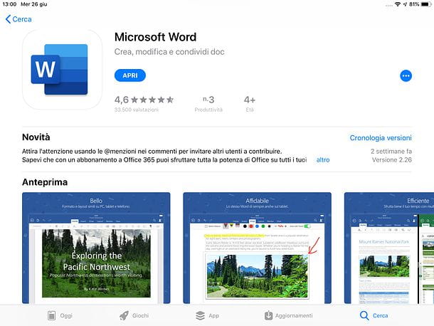 How to update Word on iOS