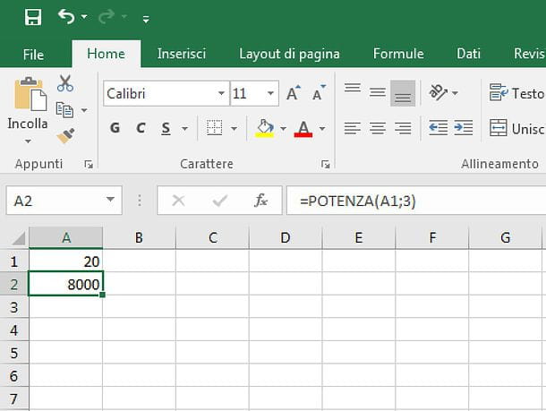 How to raise to power in Excel