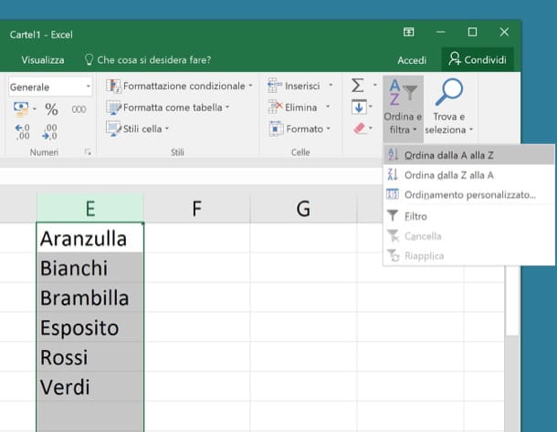 How to sort alphabetically in Excel