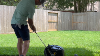 Golfer Geek at Impact in his favorite swing drill